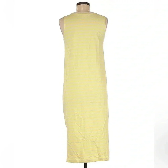 VANS Yellow Mini Checks Jersey Cotton Dress Midi Striped Lemon Tonic Size M NWT - Picture 3 of 7